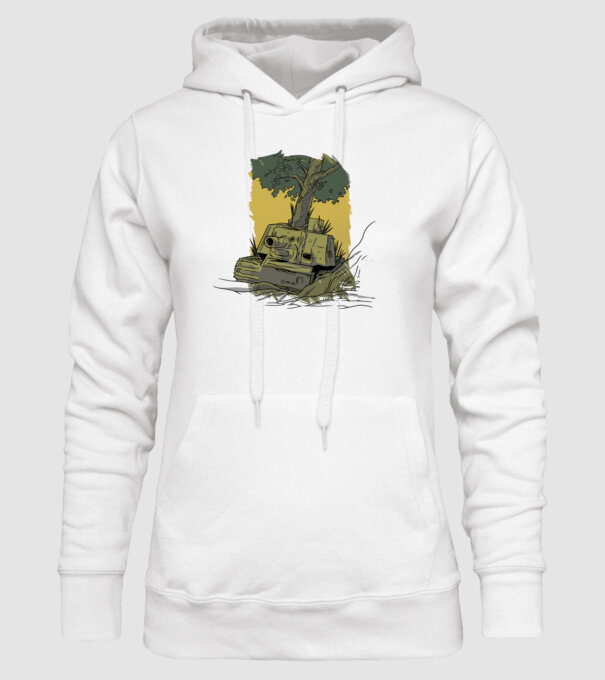 Tancuri model alb pe tricou