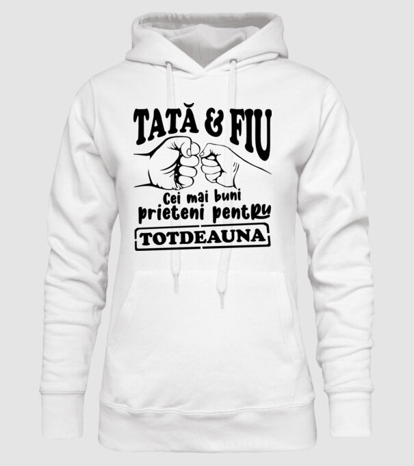 tată & fiu - cei mai buni prieteni pentru totdeauna model alb pe tricou