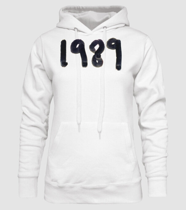 Taylor Swift 1989 text model alb pe tricou