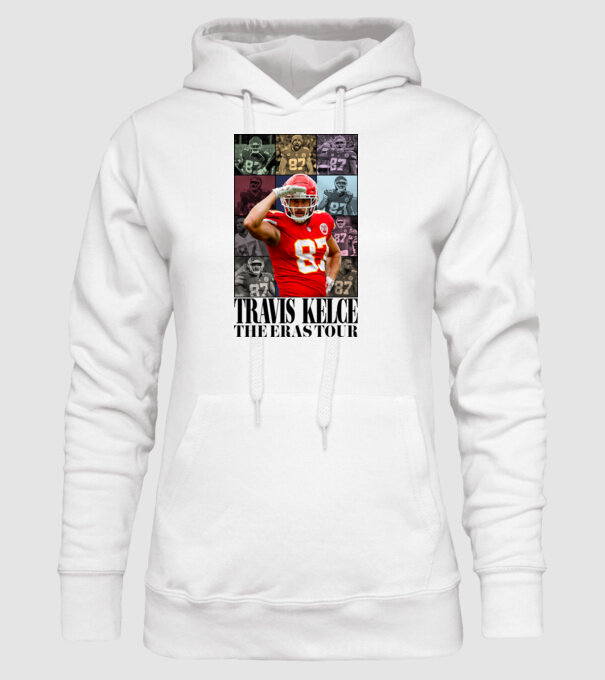 Taylor Swift Eras Travis Kelce model alb pe tricou