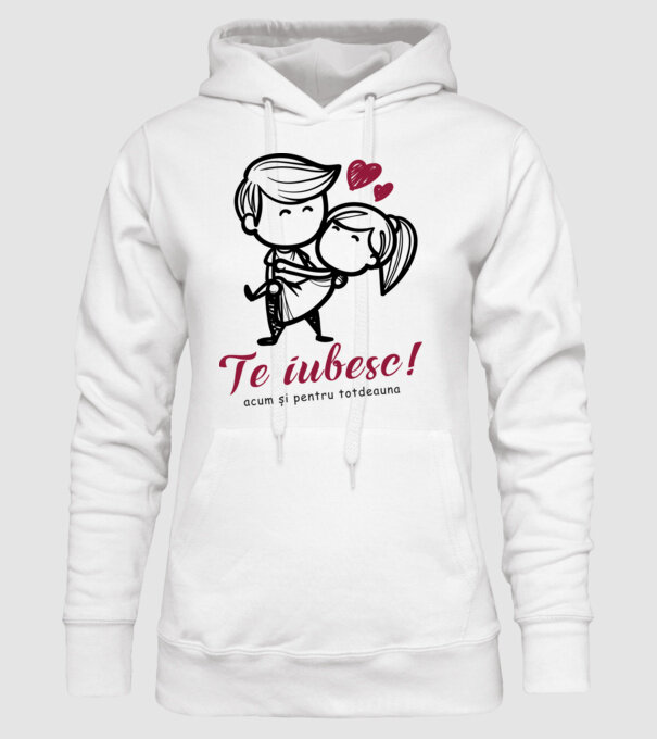 te iubesc! model alb pe tricou