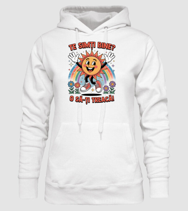 Te simți bine? model alb pe tricou