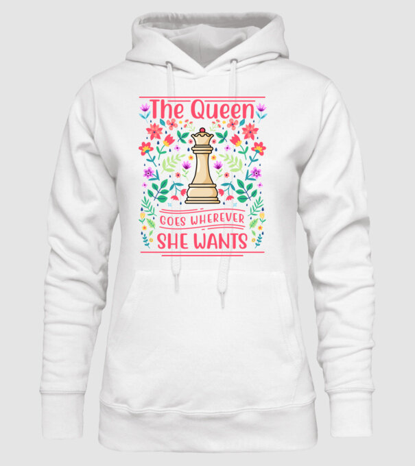 the queen goes wherever she wants model alb pe tricou