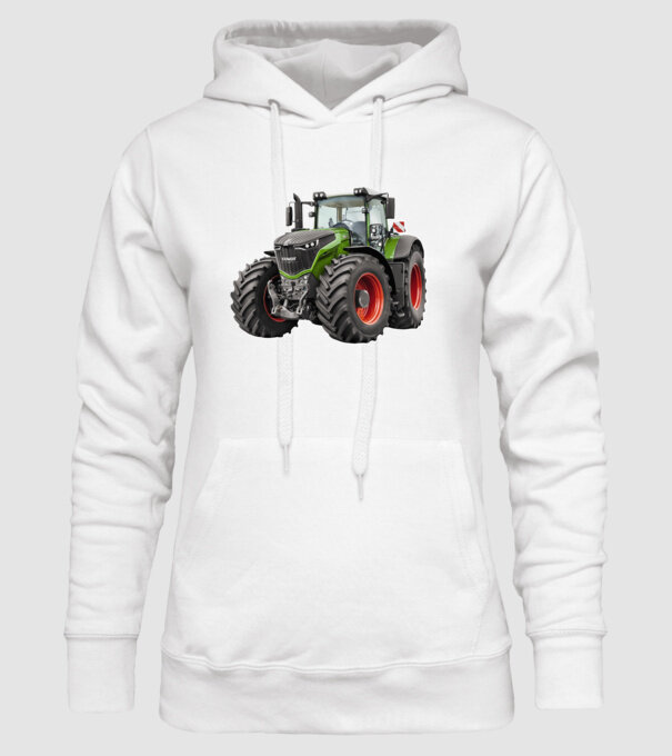 TRACTOR model alb pe tricou