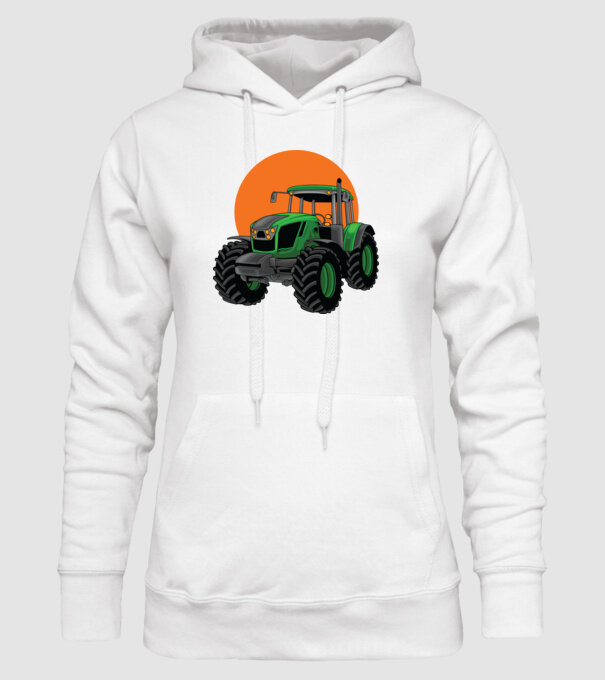 TRACTOR model alb pe tricou