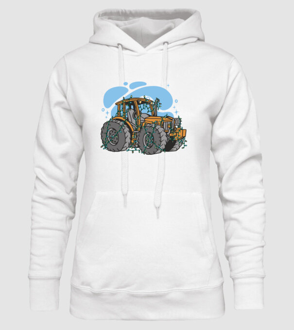 TRACTOR model alb pe tricou