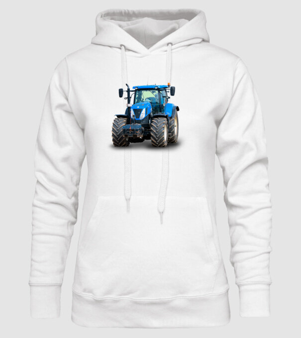 TRACTOR model alb pe tricou