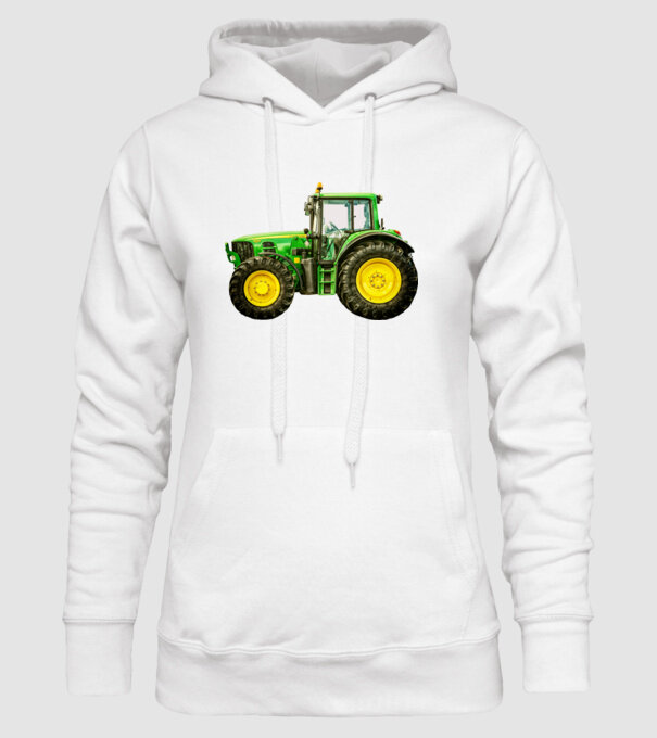 TRACTOR model alb pe tricou