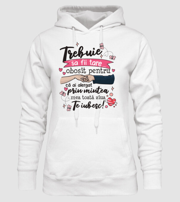 Trebuie sa fii tare obosită pentru model alb pe tricou