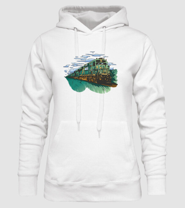 Trenuri model alb pe tricou