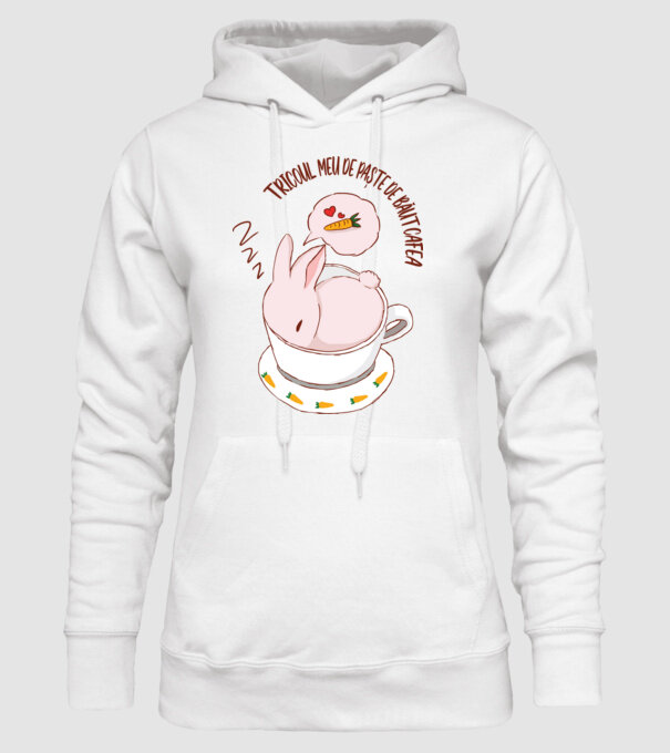 tricoul meu de Paște de băut cafea model alb pe tricou