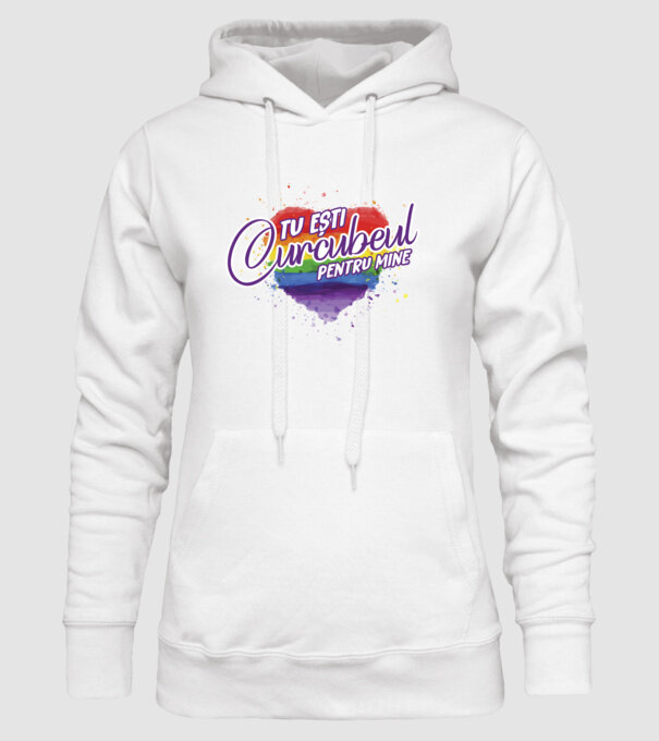 Tu ești curcubeul pentru mine model alb pe tricou