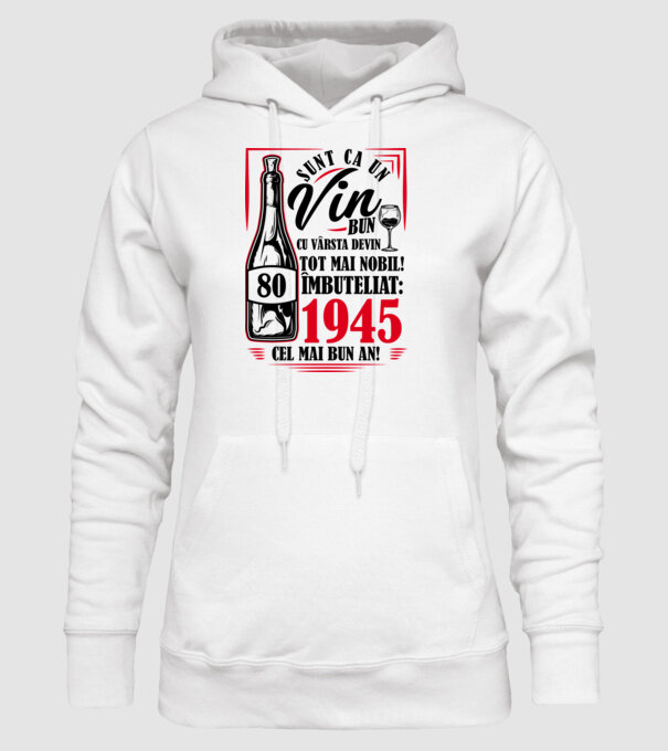 Un Vin Bun 1945 - Alb model alb pe tricou