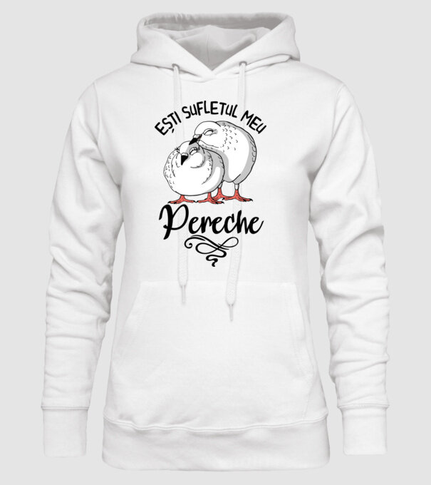 Valentine ești sufletul meu pereche model alb pe tricou
