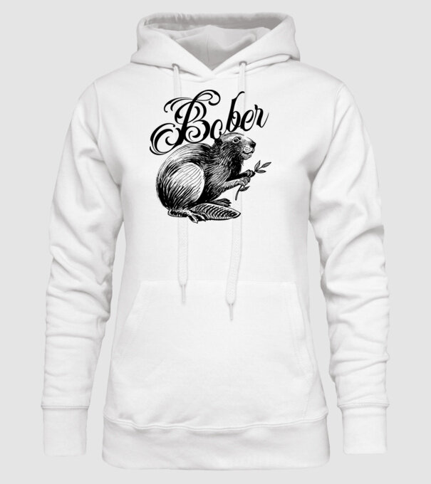 Vintage Bober model alb pe tricou