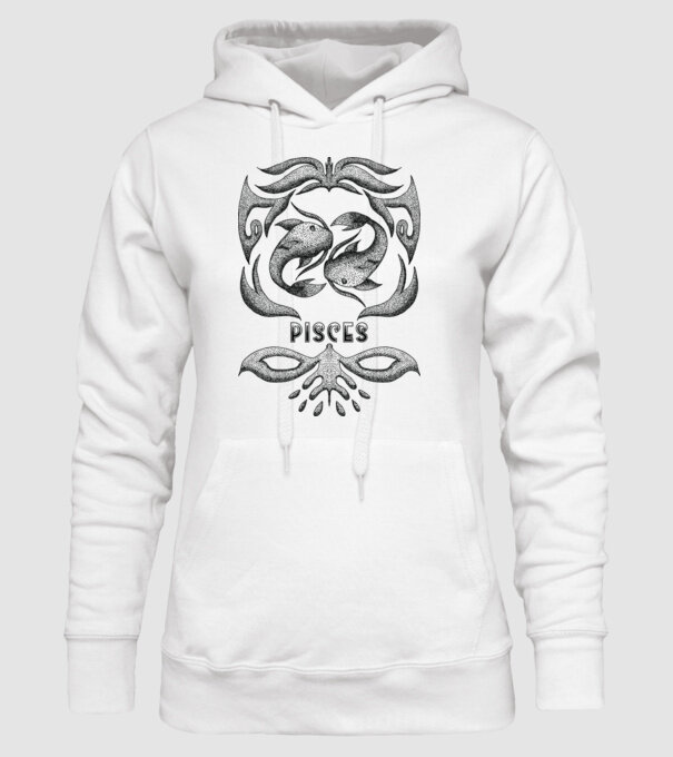 Vintage zodiac pisces model alb pe tricou