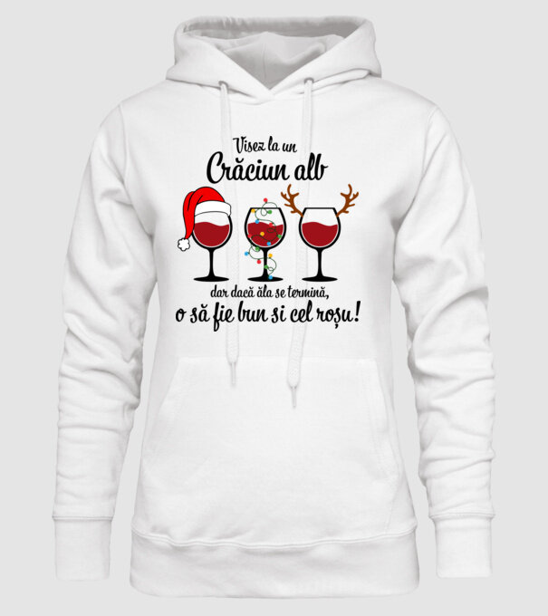 Visez la un Crăciun alb, dar dacă ăla se termină, o să fie bun si cel roșu - alb model alb pe tricou