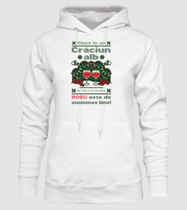 Visez la un Crăciun alb dar dacă se termină, Roșu este de asemenea bine! alb model alb pe tricou