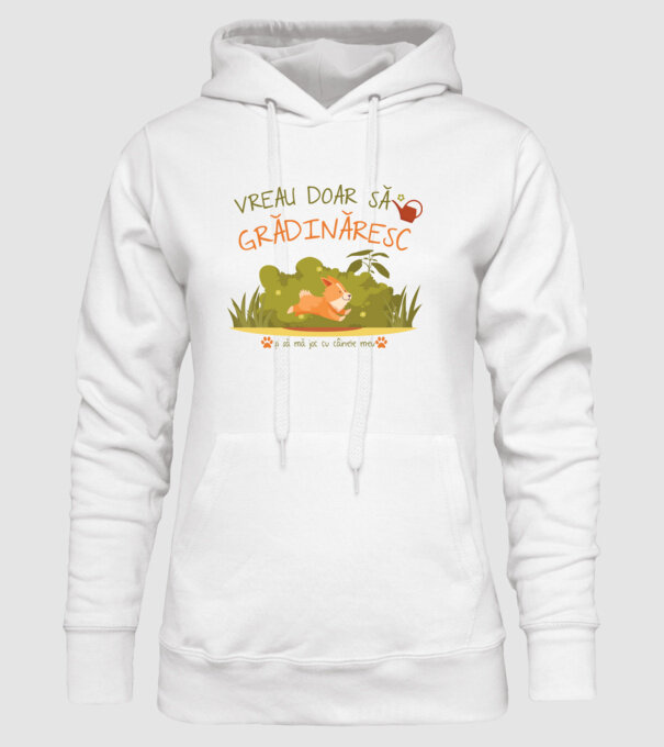 vreau doar să grădinăresc model alb pe tricou