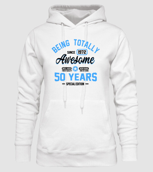 50 years of being totally awesome model alb pe tricou