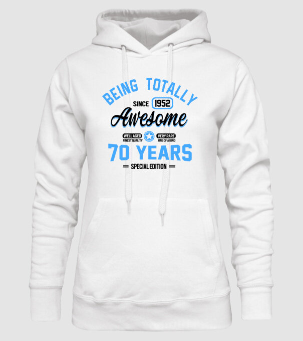70 years of being totally awesome model alb pe tricou