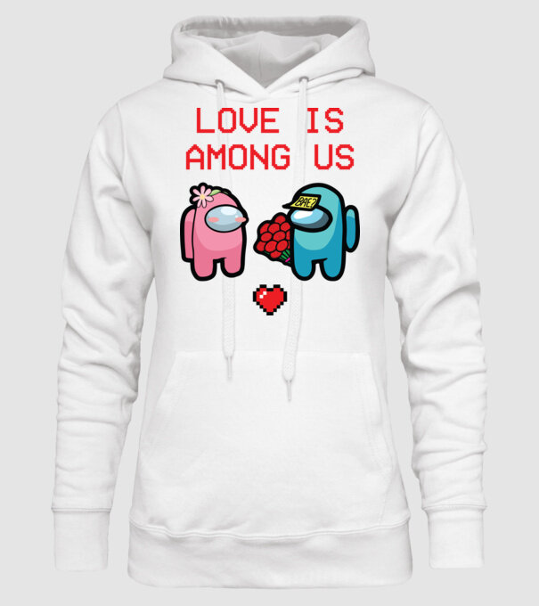 Among us love model alb pe tricou