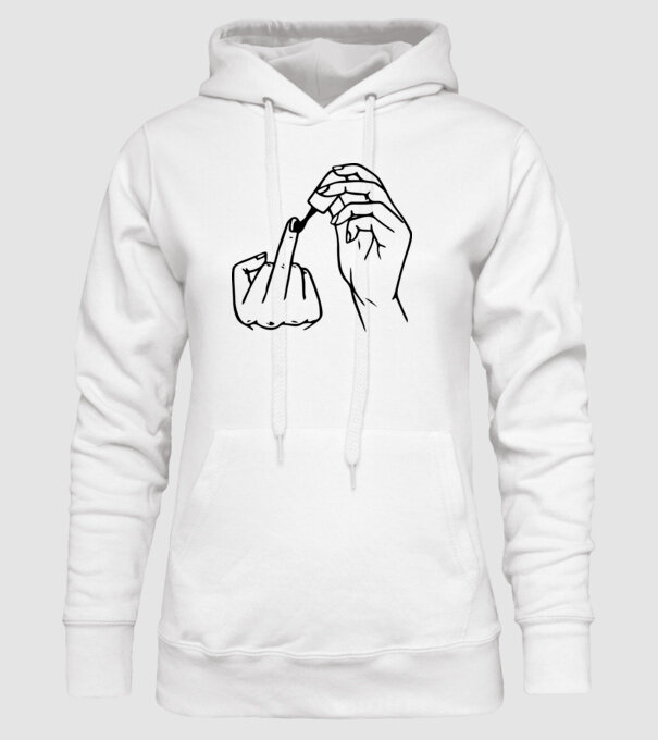 Nail polish Fuck U model alb pe tricou
