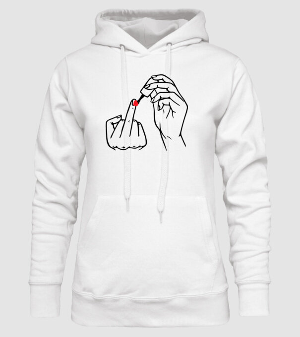Nail polish Fuck U model alb pe tricou