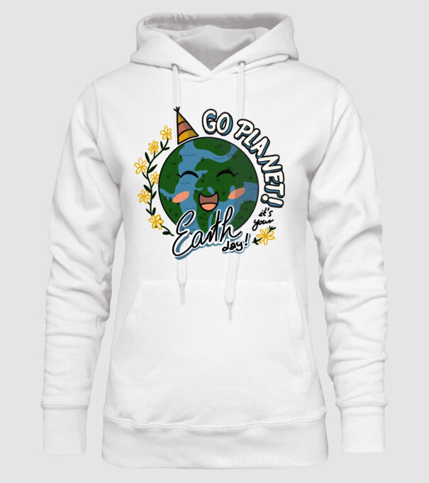 Go planet model alb pe tricou