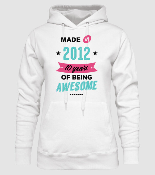 MADE in 2012 model alb pe tricou