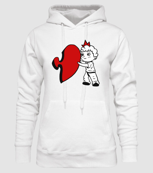 Pereche Puzzle băiat model alb pe tricou