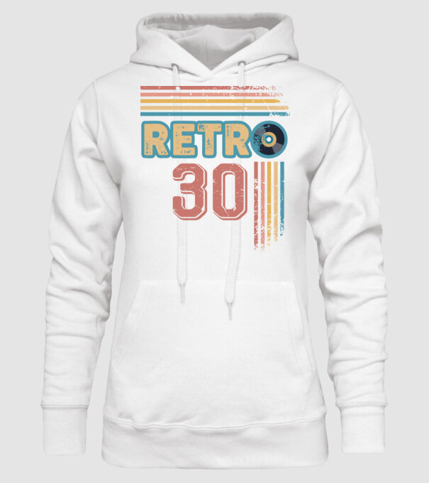 Retro 30 Birthday model alb pe tricou
