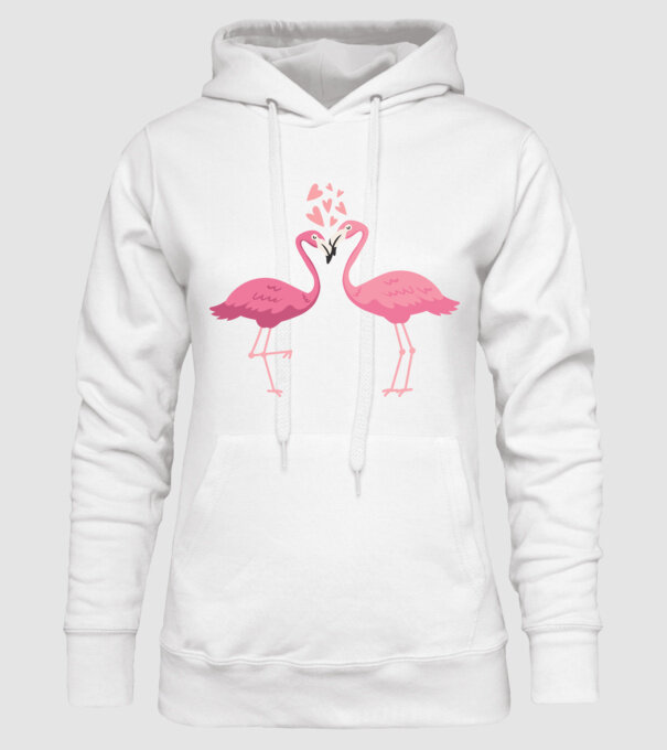 FLAMINGO ÎNDRĂGOSTIȚI model alb pe tricou