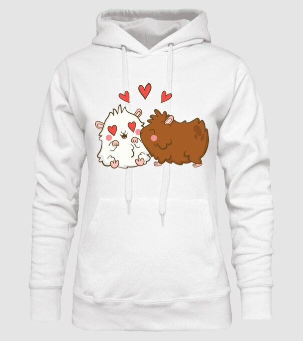 HAMSTERI ÎNDRĂGOSTIȚI model alb pe tricou