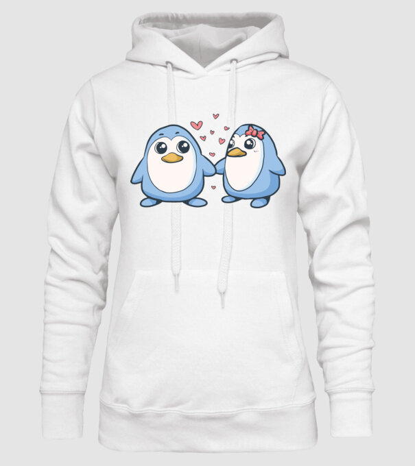 PINGUIN ÎNDRĂGOSTIT 2 model alb pe tricou