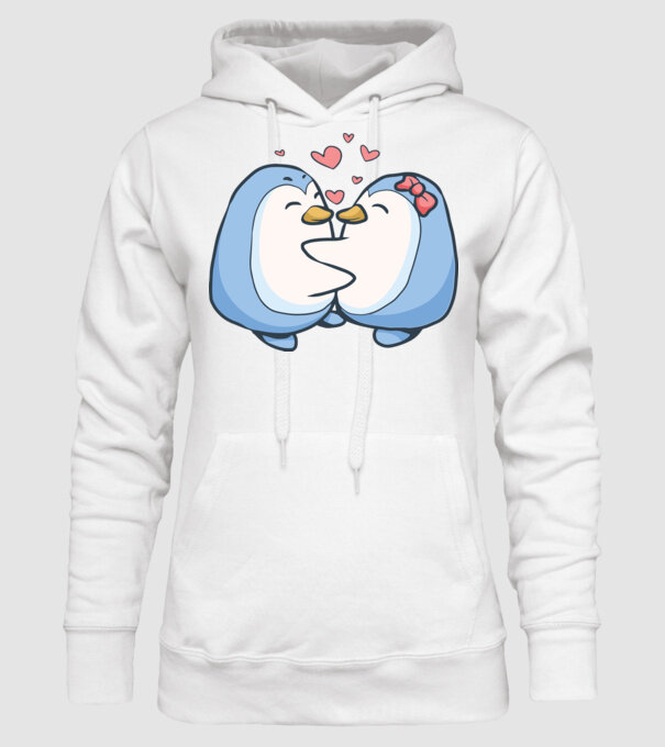 PINGUIN ÎNDRĂGOSTIT 3 model alb pe tricou