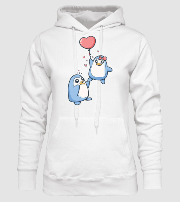 PINGUIN ÎNDRĂGOSTIT 4 model alb pe tricou