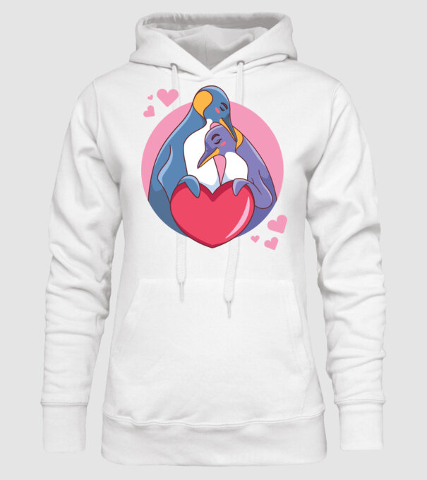 PINGUIN ÎNDRĂGOSTIT 5 model alb pe tricou