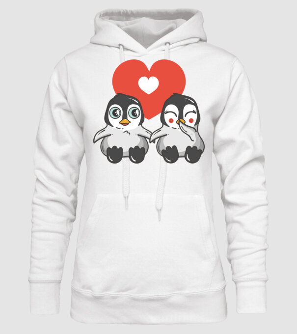 PINGUINI ÎNDRĂGOSTIȚI 7 model alb pe tricou