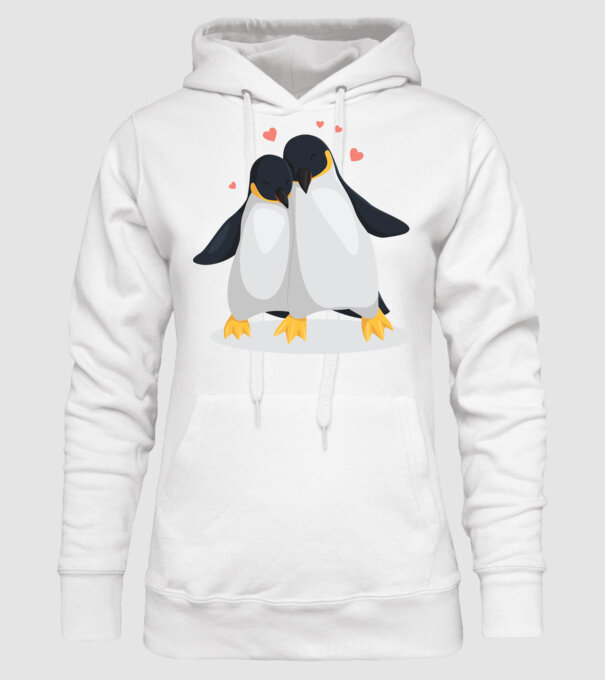 PINGUINI ÎNDRĂGOSTIȚI 8 model alb pe tricou