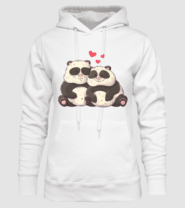 URȘI PANDA DOLOFANI ÎNDRĂGOSTIȚI model alb pe tricou
