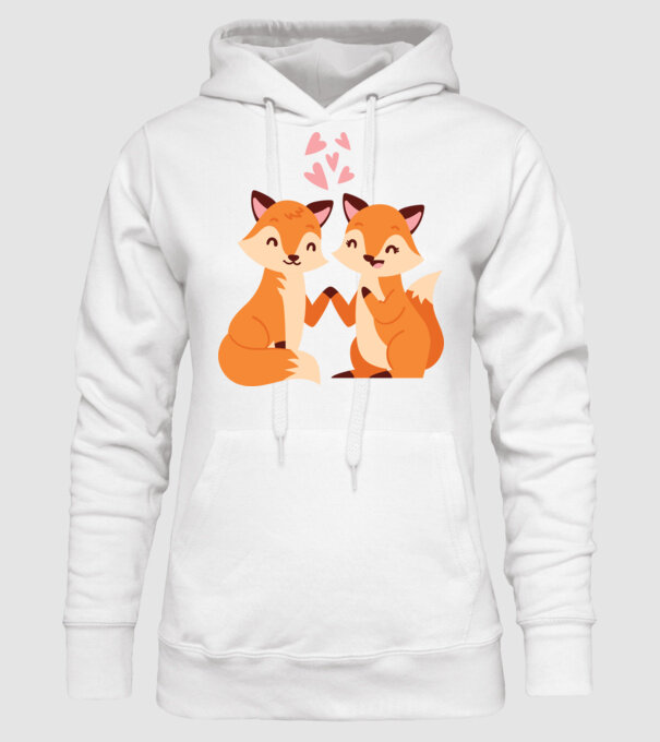 VULPI ÎNDRĂGOSTITE model alb pe tricou