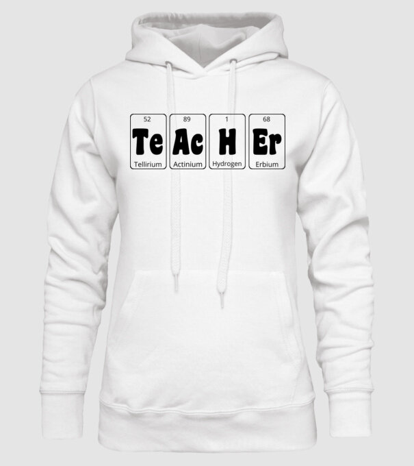 Teacher periodic model alb pe tricou