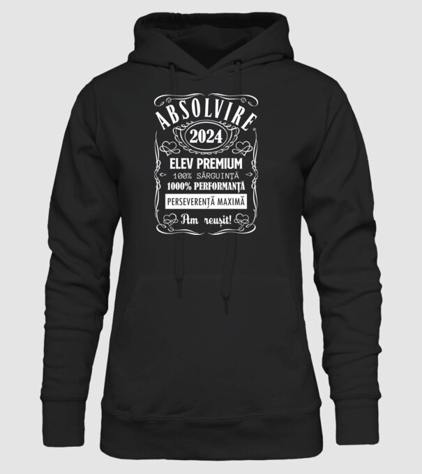 Absolvire Premium model negru pe tricou