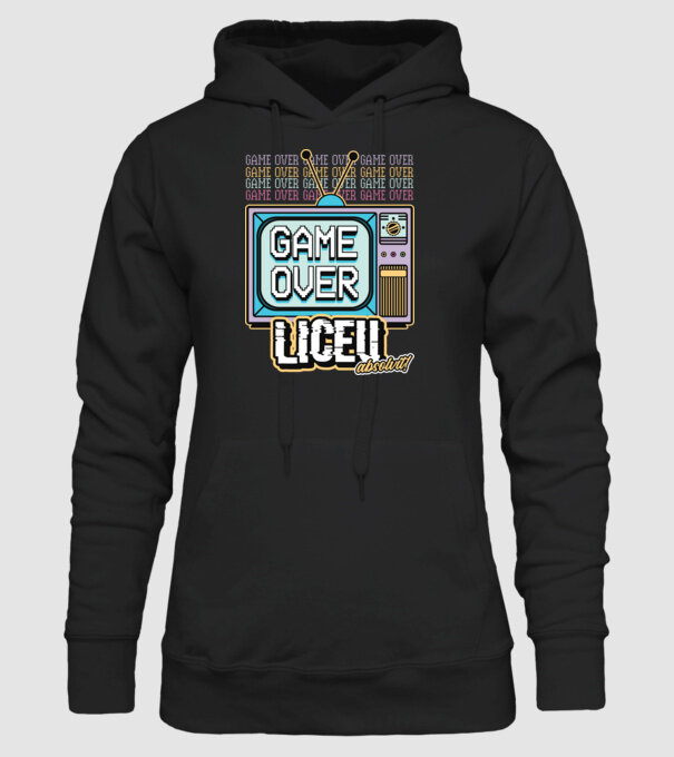 Absolvire retro liceu model negru pe tricou