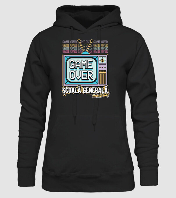 Absolvire retro școală generală model negru pe tricou