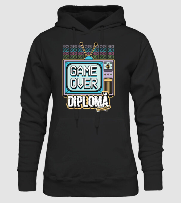 Absolvire retro diplomă model negru pe tricou