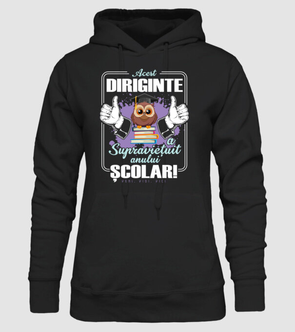 Acest diriginte a supraviețuit anului școlar! - veni, vidi, vici model negru pe tricou