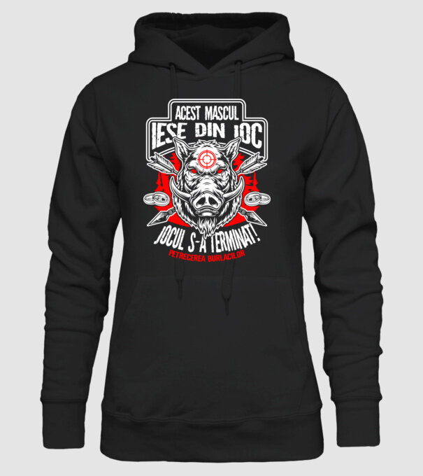 Acest mascul iese din joc - jocul s-a terminat - petrecerea burlacilor model negru pe tricou