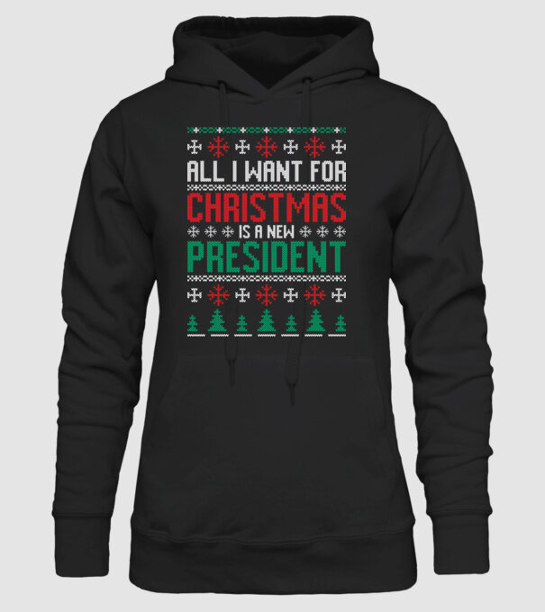 All I want for christmas model negru pe tricou